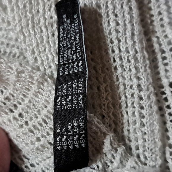 Ralph Lauren Women Black Label Beige Sleeveless Linen/Silk Blend Loose Knit M - Picture 10 of 12